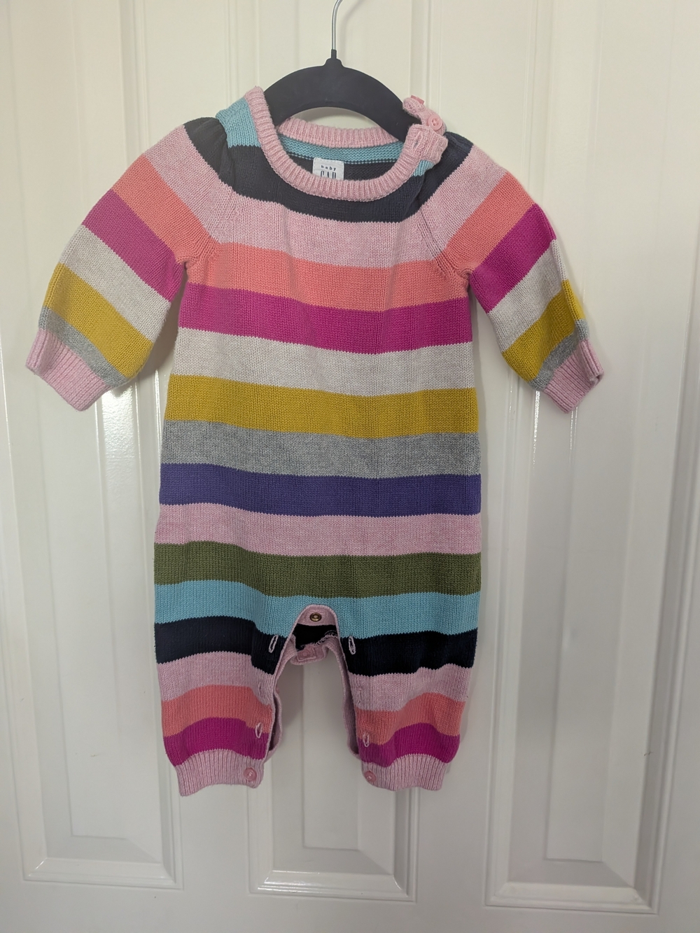 GAP Multicolor Striped Knit Baby Onesie